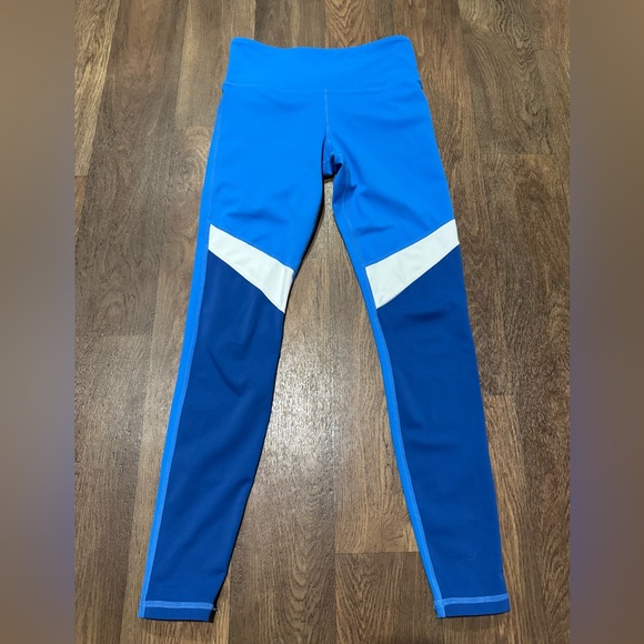 ZYIA ACTIVE "Light N Tight" Blue Tones Color Block LEGGINGS Hi-Rise Size Small - Picture 2 of 7